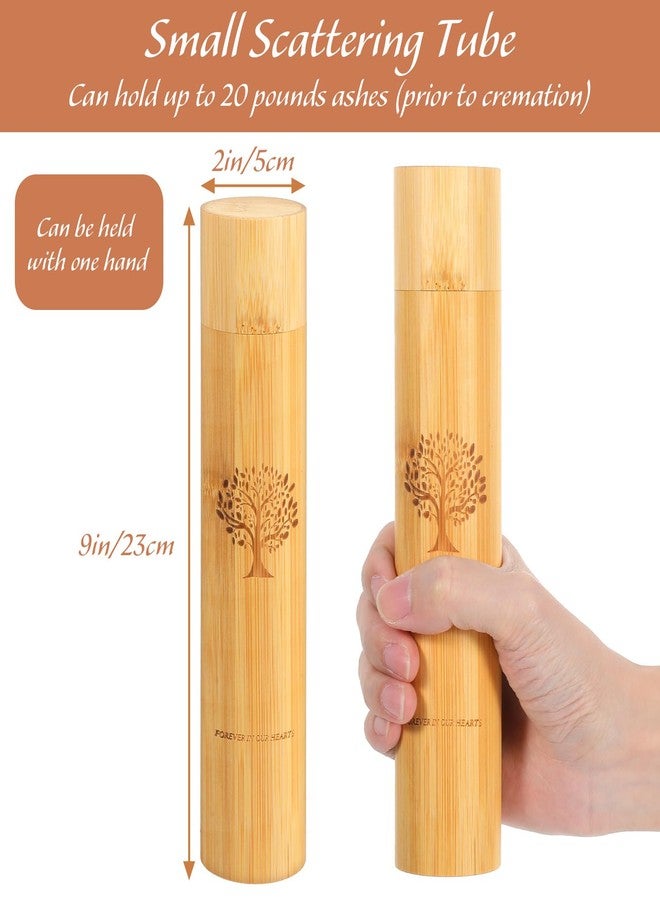 JOUTYFOR 4 Set Bamboo Scattering Urns for Ashes 9'' x 2'' Eco Friendly Scattering Cremation Tubes for Human Adult Tree Small Tube Keepsake Urn and Black Velvet Bag for Spreading Human Pet Dog Cat Ashes - Image 2